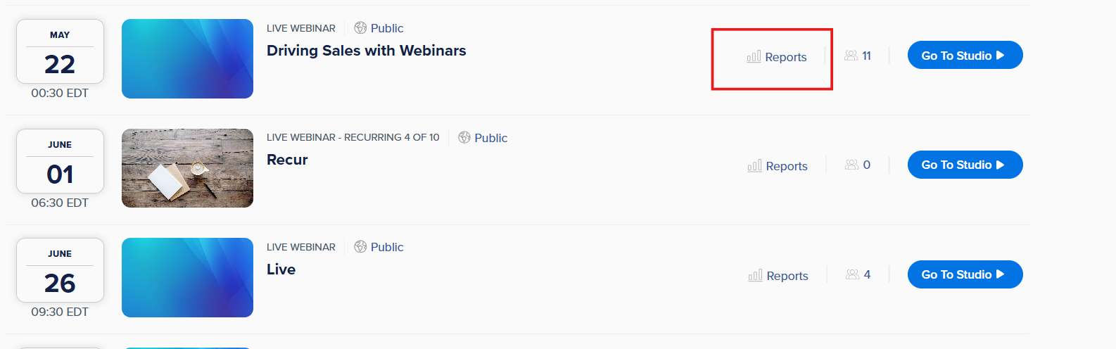 WebinarNinja Reports