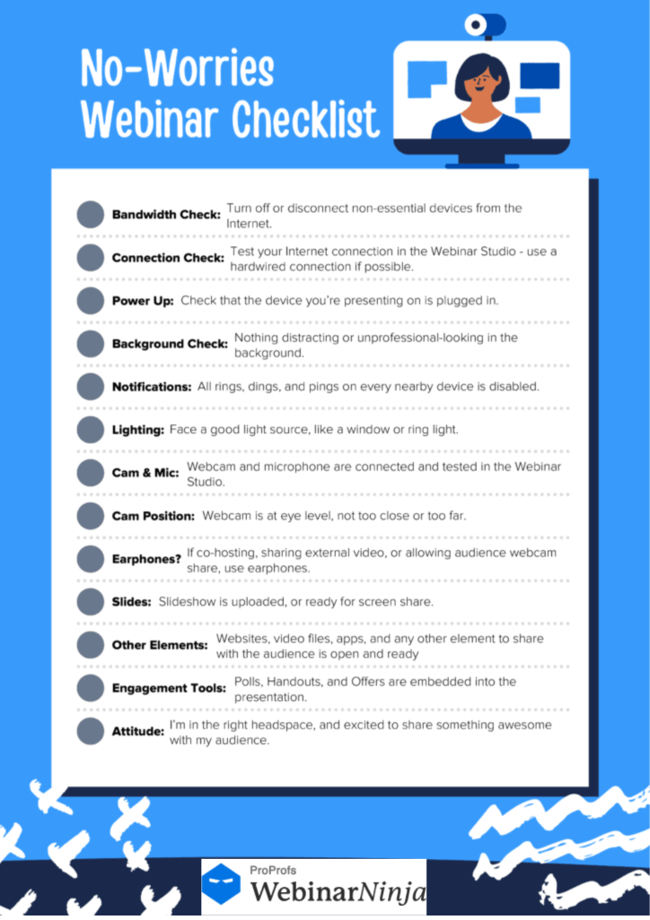 Webinar checklist webinar equipment webinarninja