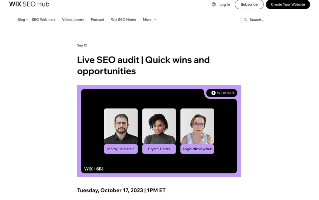 Wiz Webinar Landing page examples