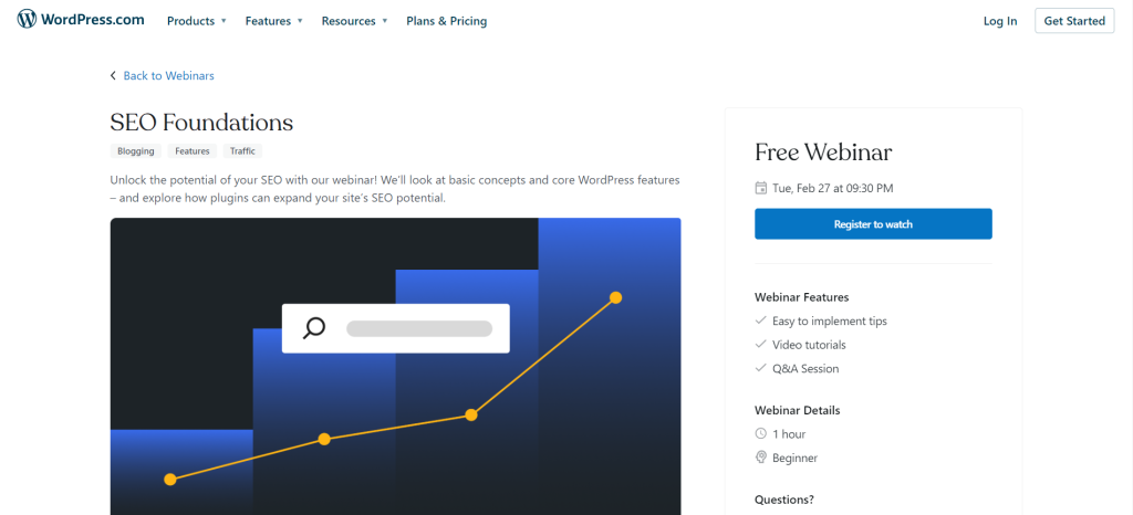 WordPress webinar landing page examples