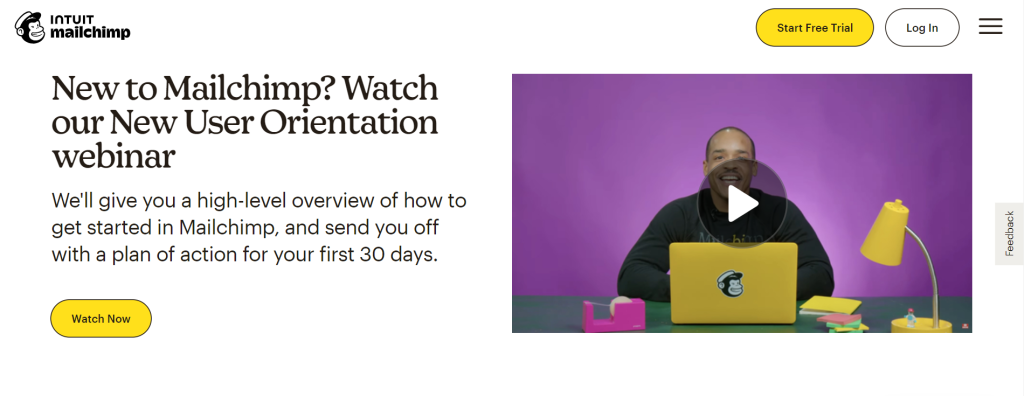 Mailchimp webinar landing page