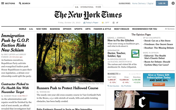 The New York Times webinar landing page