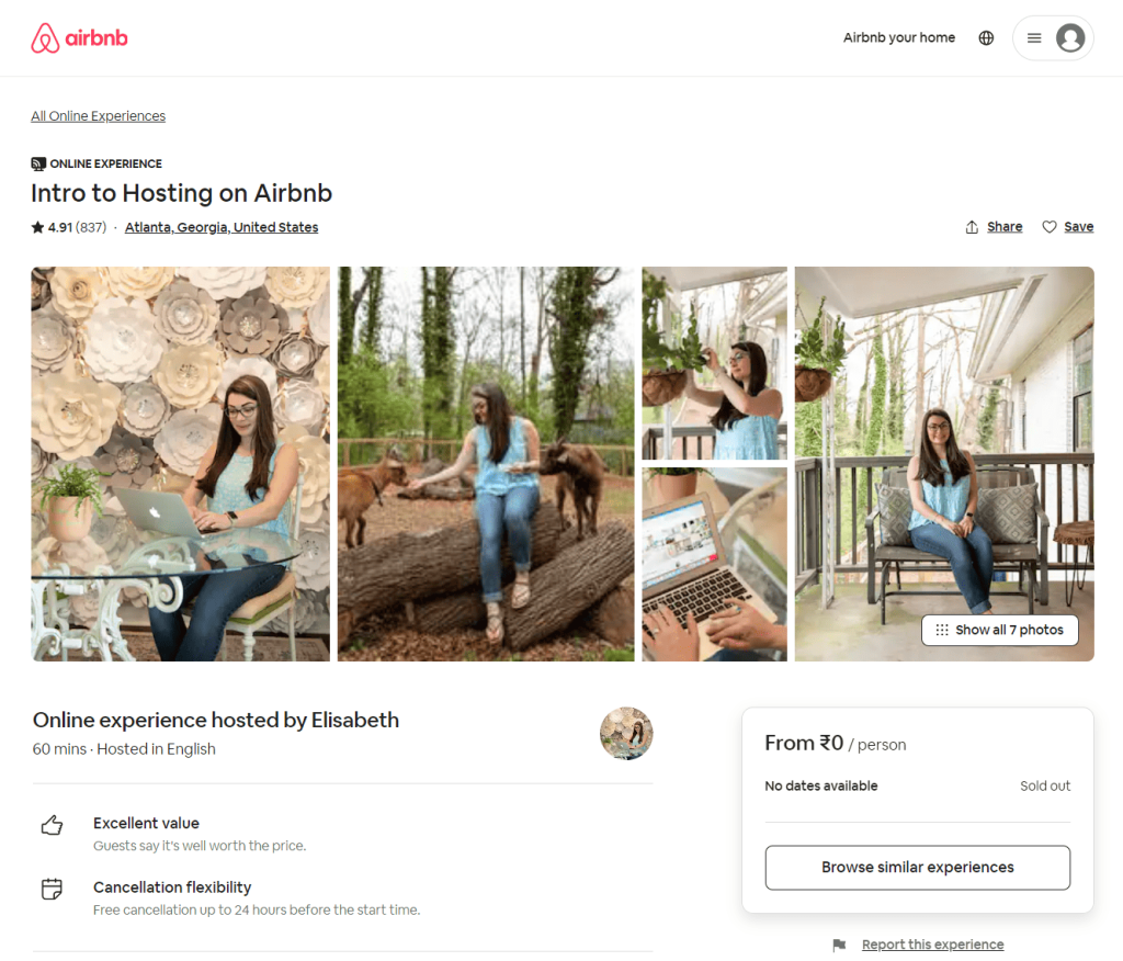 Airbnb webinar landing page examples