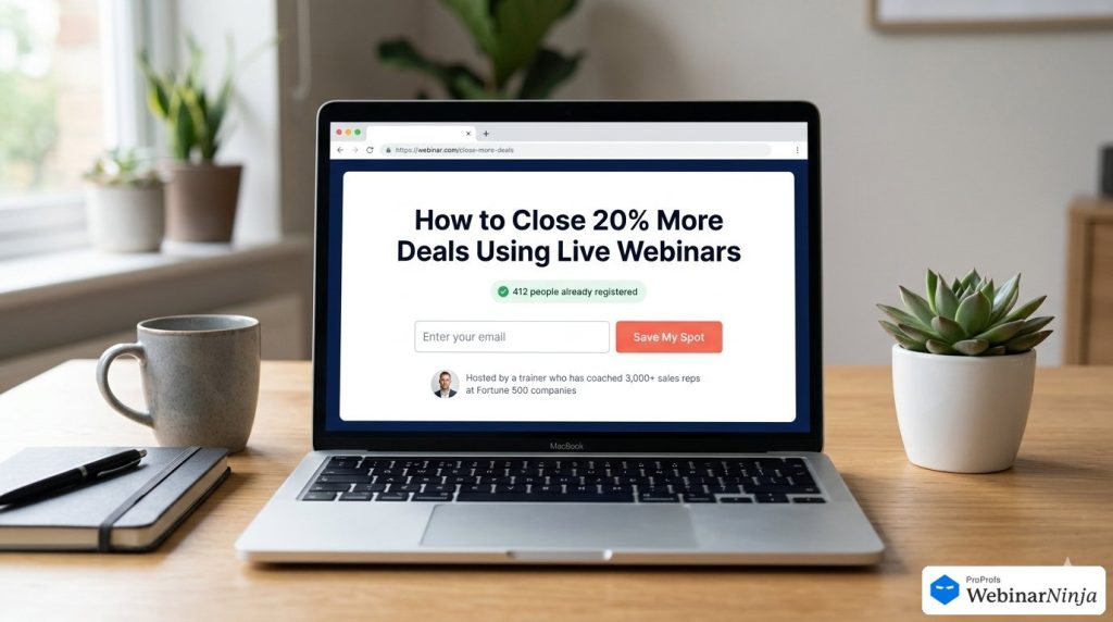 Webinar registration page - WebinarNinja