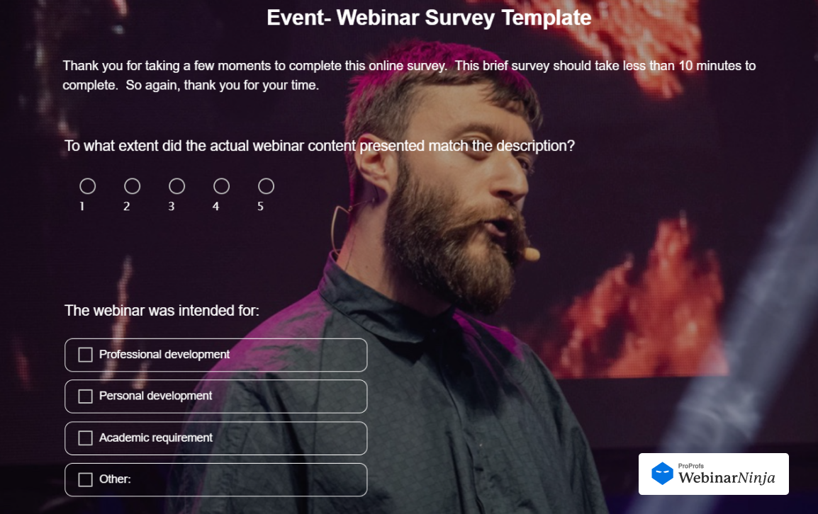 event- webinar survey template