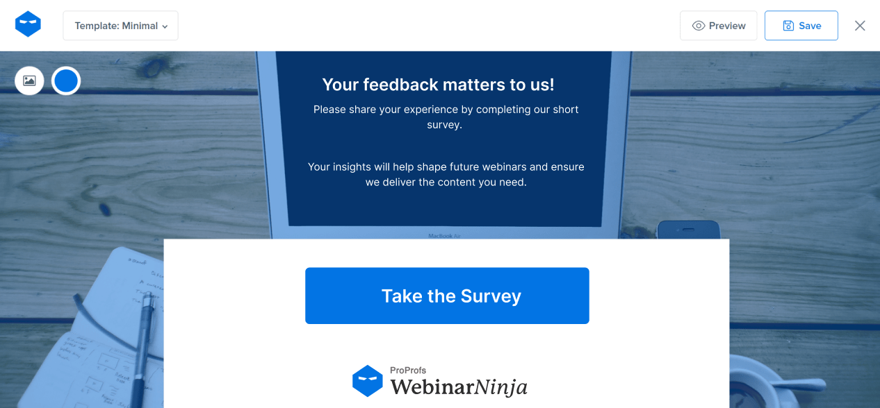 Feedback and Survey Page