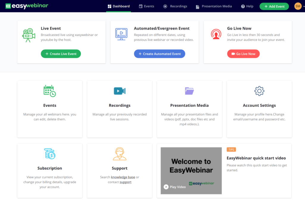 EasyWebinars - simulated webinar software - webinarninja