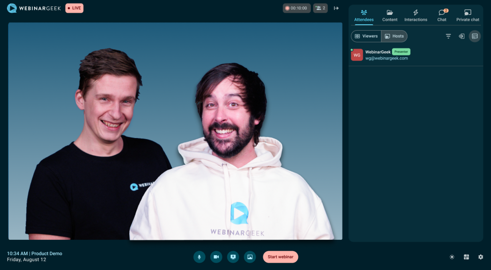 WebinarGeek - simulated live webinar - webinarninja