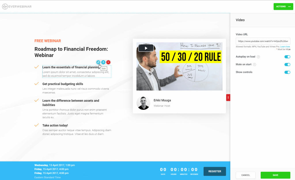 EverWebinar - best simulated live webinar software - webinarninja