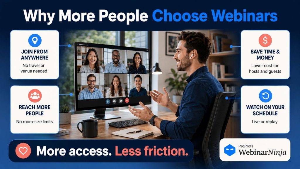 Webinar vs. workshop - Why people choose webinars - WebinarNinja