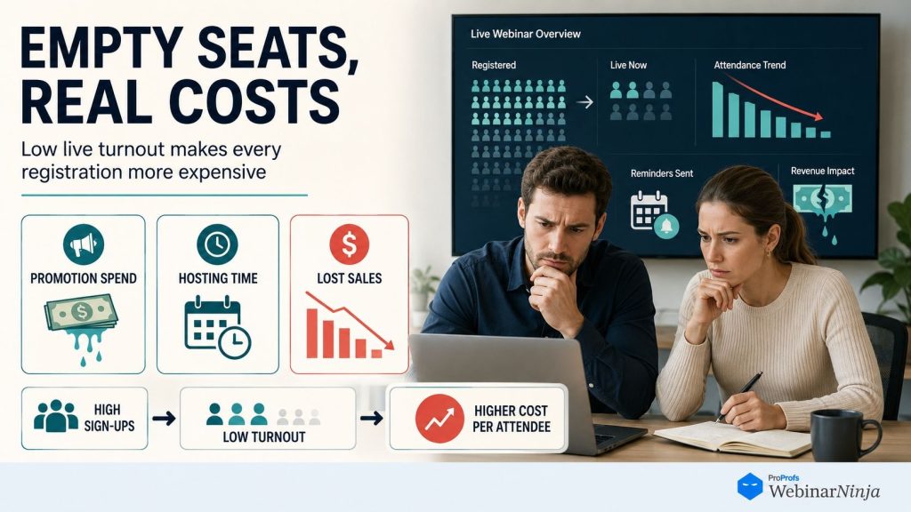 Reduce webinar no-show rates - cost of no-shows - WebinarNinja