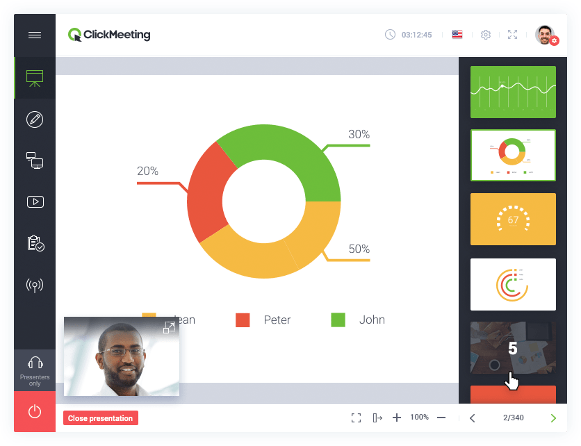 ClickMeeting - webinar interface