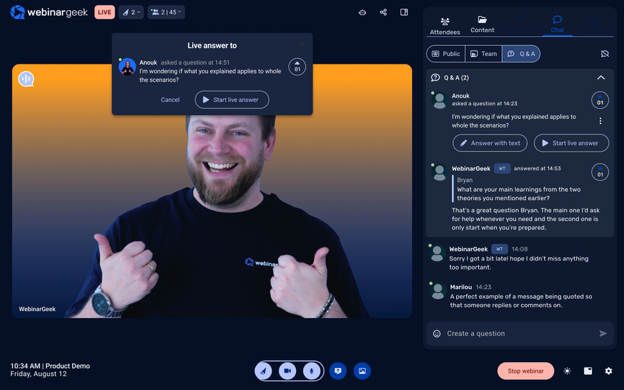 webinargeek- getresponse webinar alternatives - ProProfs WebinarNinja