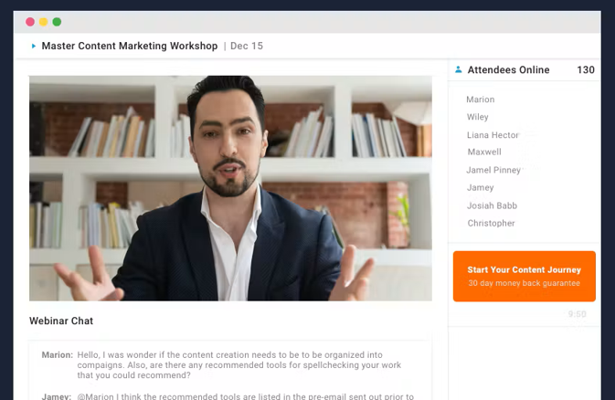 StealthSeminar- ewebinar alternatives - ProProfs WebinarNinja
