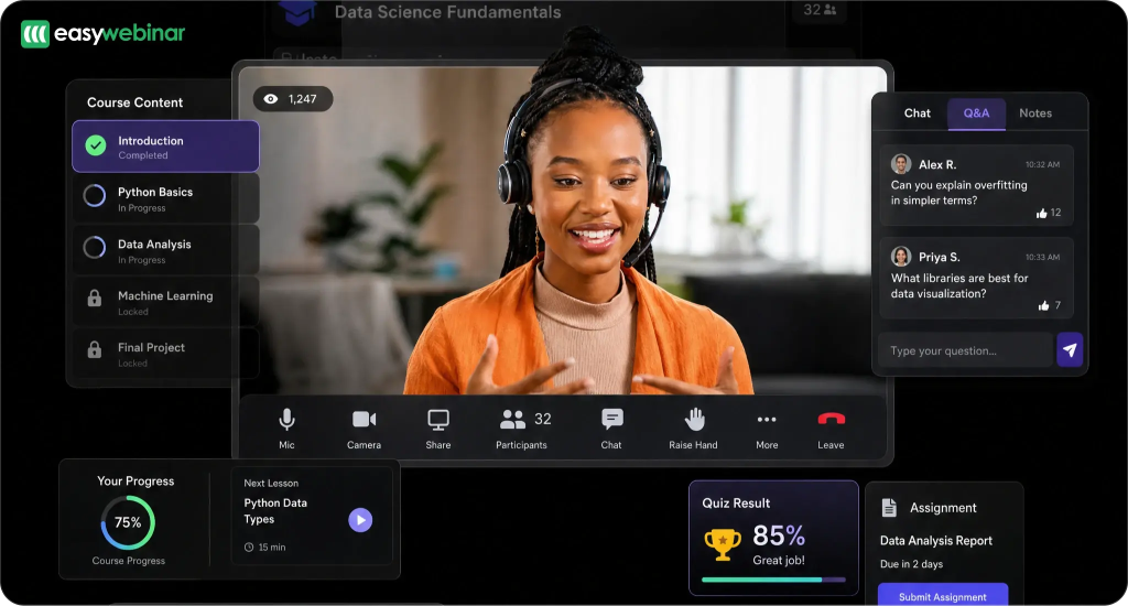 EasyWebinar - webinar software for consultants - WebinarNinja