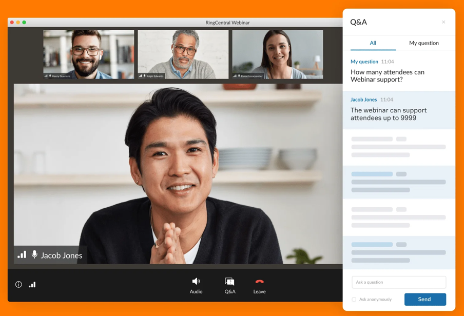 RingCentral- webinar dashboard